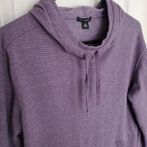 Champion French Terry Striped Hoodie Purple Athleisure Lounge Cozy‎ SZ:M